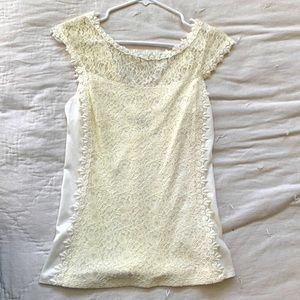 Cute women’s size small ivory/cream blouse with lace from Express